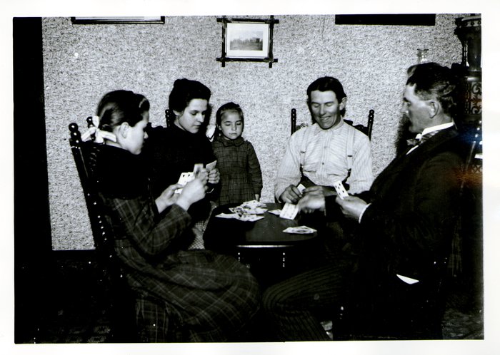 Family playing cards