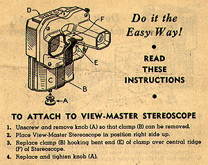 Viewmaster Instruction Booklet