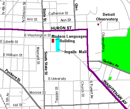 Detail of Main Campus Area of Ann Arbor