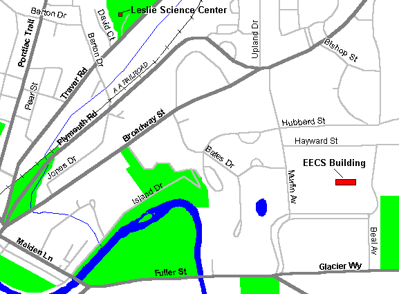 Detail of North Campus Area of Ann Arbor