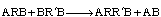 Chemical reaction equation showing ARB + BR'B → ARR'B + AB.