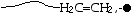 Radical polymerization intermediate with a growing polymer chain ending in an ethylene unit (H2C=CH2) and a radical site.