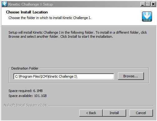 choose install location screen