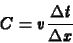 \begin{displaymath}
C=v\frac{\Delta t}{\Delta x}
\end{displaymath}