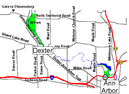 Map of Ann Arbor area