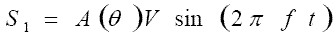 S1 = A(theta) V sin(2 pi f t)