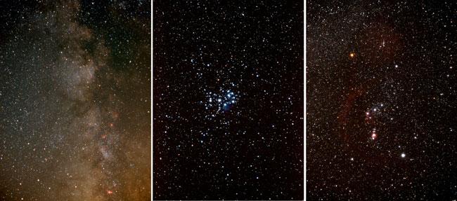 Milky Way Aquila to Sagittarius; the Pleiades; Orion