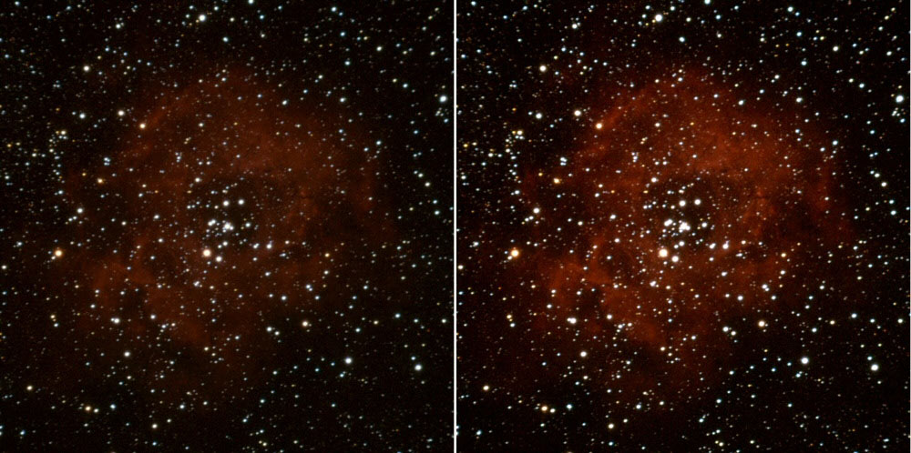 Before and after setting brightness and contrast