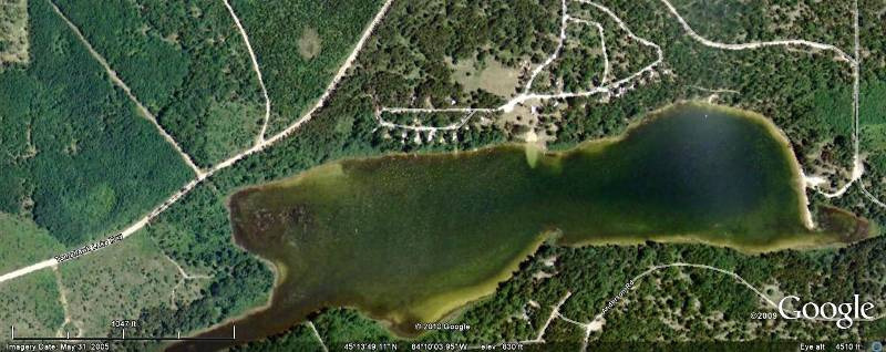 Satellite View of Tomahawk Lake State Forest Campground