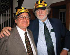 Mort Rosenblum, author, and John F. Burns,
The New York Times, in handsome headgear