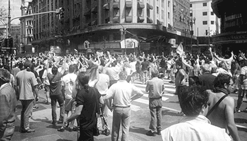 Fellows in crowd
