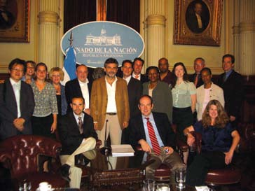 Buenos Aires Senator Daniel Filmus (center) invited KWF ’08 to the senate to discuss Argentine politics. Buenos Aires Senator Daniel Filmus (center) invited KWF ’08 to the senate to discuss Argentine politics.