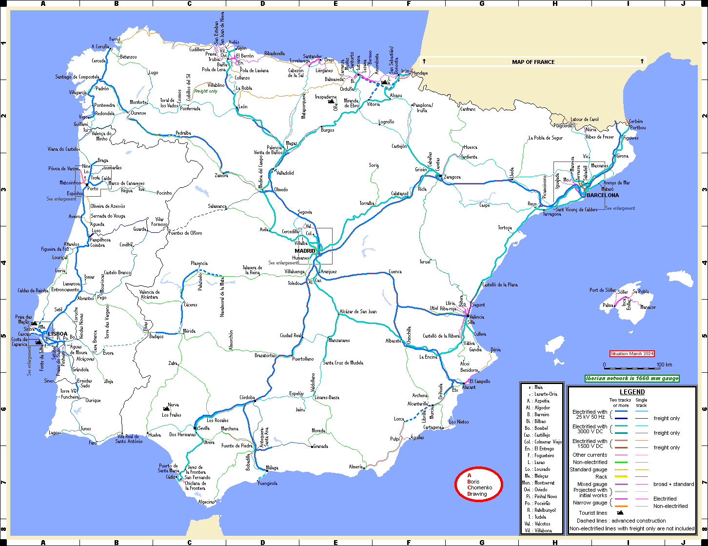 Spain And Portugal Railroad Map Spain And Portugal Railroad Map